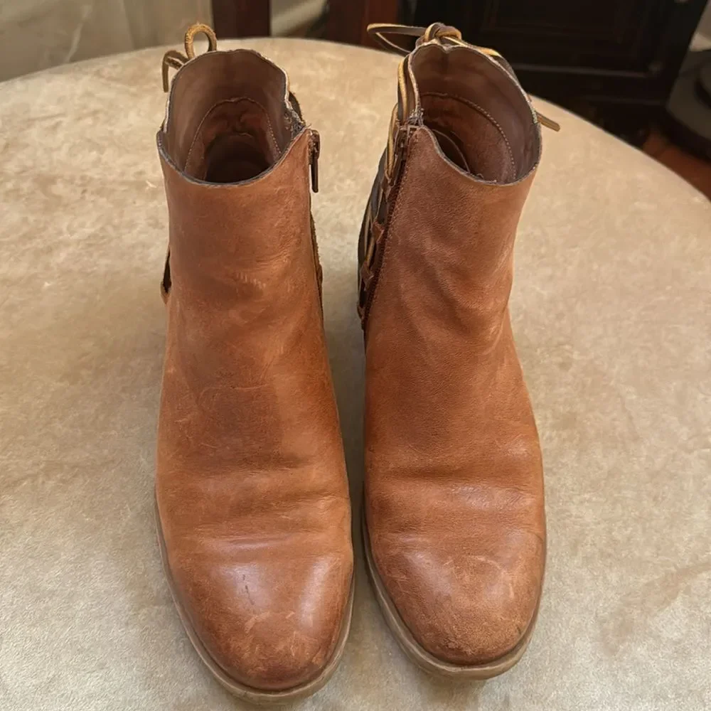 Leather Lace-Up Zip Side KORK’S Ankle Boots Sz 7.5